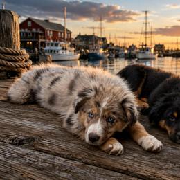 Baxter - Blue merle male Miniature Australian Shepherd puppy in Lakeport, California from Akins Aussies/Wild Rose Ranch