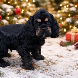 Boy 1 - Black white and tan male Cocker Spaniel puppy in Renton, Washington from Cam’s Cockers