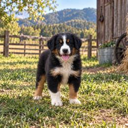 Pluto - Black tri male Miniature Australian Shepherd puppy in Lakeport, California from Akins Aussies/Wild Rose Ranch