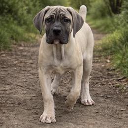 Orange Collar Girl - Fawn female Boerboel puppy in Warren, Michigan from BoHo Boerboels