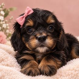 Wanda - Scarlet Witch - Tri-color female Cavapoo puppy in Austin, Texas from Haus of Doodles