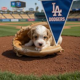 Dodger - Red and white male Cockapoo puppy in Elgin, Texas from Good Grief Doodles