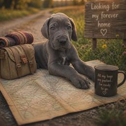 Nancy - Blue female Great Dane puppy in Bay City, Michigan from Monarch Danes