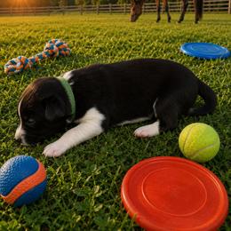 Mr Green - Black and white male Border Collie puppy in San Tan Valley, Arizona from Sherry's Border Collies