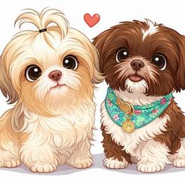 Boy 3 - Liver and white male Shih Tzu puppy in Springfield, Missouri from Lopez Family Tails