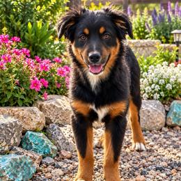 Buster - Black tri male Miniature Australian Shepherd puppy in Lakeport, California from Akins Aussies/Wild Rose Ranch
