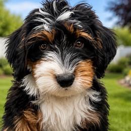 Sterling - Silver Collared Girl - Tri-color female Bernedoodle puppy in Highland, Utah from Angel Pups Deluxe
