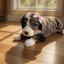 Rose - 5286 - Blue merle female Bernedoodle puppy in Ormond Beach, Florida from Florida Coast Doodles
