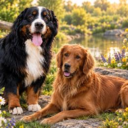 Bernese Mountain Dogs, Golden Mountain Dogs, and Golden Retrievers from Howard's Retrievers & Bernese