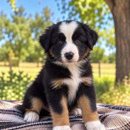 Teton - Black Tri Male - Black tri-color male Australian Shepherd puppy in Hugo, Colorado from Frying Pan Ranch Australian Shepherds
