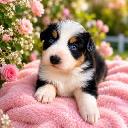 Cherry - Black tri-color female Australian Shepherd puppy in Howardsville, Virginia from Spectacular Aussies and Cavaliers