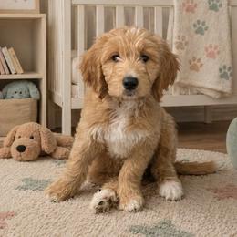 Hydrangea - Cream female Goldendoodle puppy in The Woodlands, Texas from Gracie's Goldendoodles and Bernedoodles