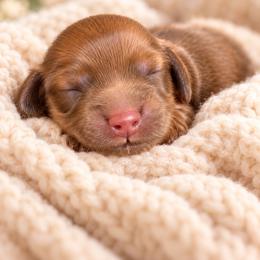 Cider - Red male Dachshund puppy in Riverton, Wyoming from Wild Rose Ridge Doxies