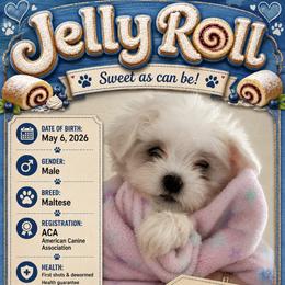 Jelly Roll - White male Maltese puppy in Justin, Texas from Maltese  puppies DFW
