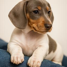 Dusty - Piebald male Dachshund puppy in Sacramento, California from Cathy's Dachshunds