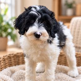 Breeze - Parti male Goldendoodle puppy in Pollock Pines, California from Penny Lane’s Doodles