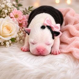 Black and white girl - Black and white female Boston Terrier puppy in San Antonio, Texas from JT Bostons