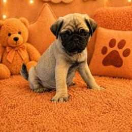 Tuggers - Fawn male Pug puppy in Winter Haven, Florida from Lisa's Pugalicious Pugs