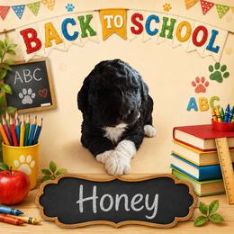 Honey - Black and white female Bernedoodle puppy in Julian, Pennsylvania from Happy Valley Doodles