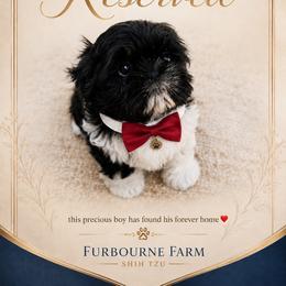 Birch - Black and white male Shih Tzu puppy in Montgomery, Texas from Furbourne Farm