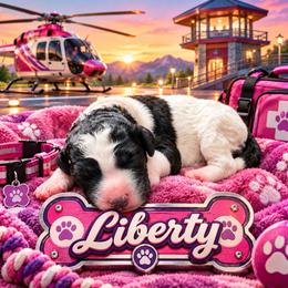 Liberty - Parti female Poodle puppy in Dover, Delaware from Dogtastic Poodles