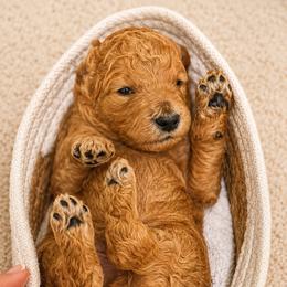 Lazarus - Apricot male Poodle puppy in Tallahassee, Florida from Brivali Poodles