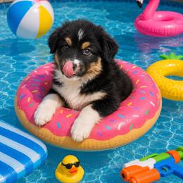 Fausto - Black tri male Miniature American Shepherd puppy in Covington County, Alabama from Sweetbay Aussies/ Miniature American Shepherds