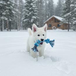 Light Blue Collar  (Spencer) - White male Berger Blanc Suisse puppy in Rice Lake, Wisconsin from Windswept White Swiss Shepherds