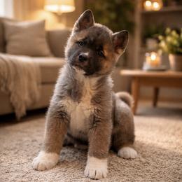 Noel- Girl 3 - Brown female Akita puppy in Coopersburg, Pennsylvania from Main Street Akitas