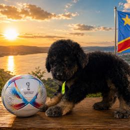DR Congo - Phantom male Goldendoodle puppy in Houston, Texas from Were The Mack'Doodles