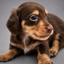 Cappuccino AKC limited - Chocolate and cream female Dachshund puppy in Bartlesville, Oklahoma from Kippers Keepsake Dachshunds
