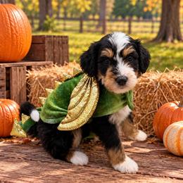 Gold Boy - Tri-color male Bernedoodle puppy in The Woodlands, Texas from Gracie's Goldendoodles and Bernedoodles of The Woodlands