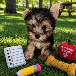 Colt-Green Collar - Black and tan male Yorkshire Terrier puppy in Flowood, Mississippi from Prissy PawPals