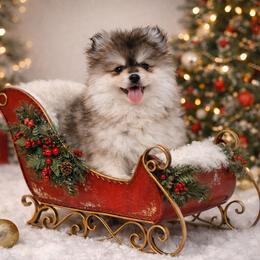 Noelle - Gray and white female Pomsky puppy in Coos Bay, Oregon from Ocean View Pomskies