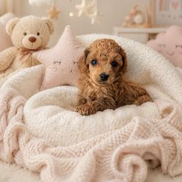 Girl 1 - Red  female Poodle puppy in Charlotte, North Carolina from Toy Poodle and Maltese Perfection