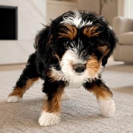 Sterling - Silver Collared Girl - Tri-color female Bernedoodle puppy in Highland, Utah from Angel Pups Deluxe