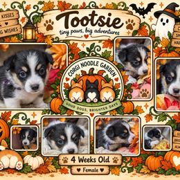 Tootsie - Black and tan female Pembroke Welsh Corgi puppy in Garden Grove, California from Corgi Noodles Garden
