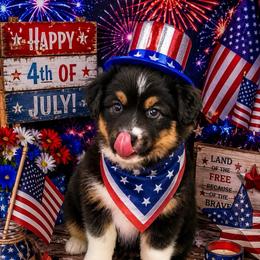 Fausto - Black tri male Miniature American Shepherd puppy in Covington County, Alabama from Sweetbay Aussies/ Miniature American Shepherds