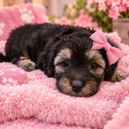 Female 1 - Black female Havapoo puppy in Medina, Ohio from Momma's Minis