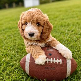 Rookie - Parti male Goldendoodle puppy in Columbia, South Carolina from Glittering Grace Goldendoodles