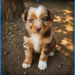 Dwight- Red Merle - Red merle male Australian Shepherd puppy in Hugo, Colorado from Frying Pan Ranch Australian Shepherds