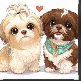 Girl 1 - Liver and white female Shih Tzu puppy in Springfield, Missouri from Lopez Family Tails