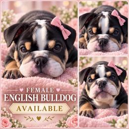 Patsy - Black tri-color female Bulldog puppy in Seattle, Washington from mama Myra bulldogs