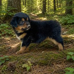 Tulip - Black tri female Miniature Australian Shepherd puppy in Lakeport, California from Akins Aussies/Wild Rose Ranch
