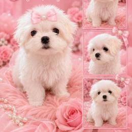 PEARL KOREAN DOLL FACE - White female Maltese puppy in Orlando, Florida from Denise’s Puppies