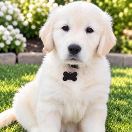 Rex Black boy Collar - Light golden male Golden Retriever puppy in Fresno, California from Warwick’s Central California Goldens