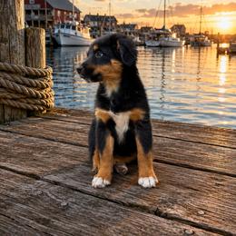 Buster - Black tri male Miniature Australian Shepherd puppy in Lakeport, California from Akins Aussies/Wild Rose Ranch