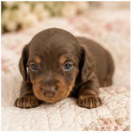Jolene - Chocolate and tan female Dachshund puppy in Licking, Missouri from Piney River Dachshunds